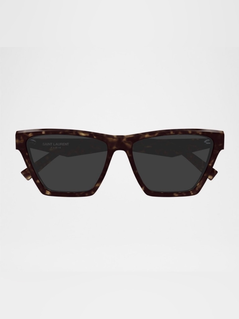 Euc Yves Saint Laurent Tortoiseshell Rectangular Sunglasses With Dark Lenses